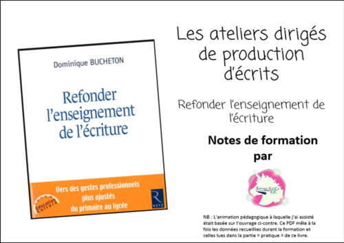 Ateliers dirigés d’écriture