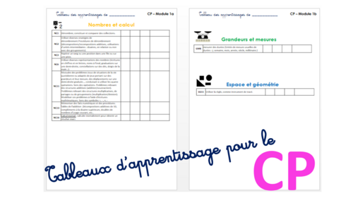 Tableaux d’apprentissage MHM