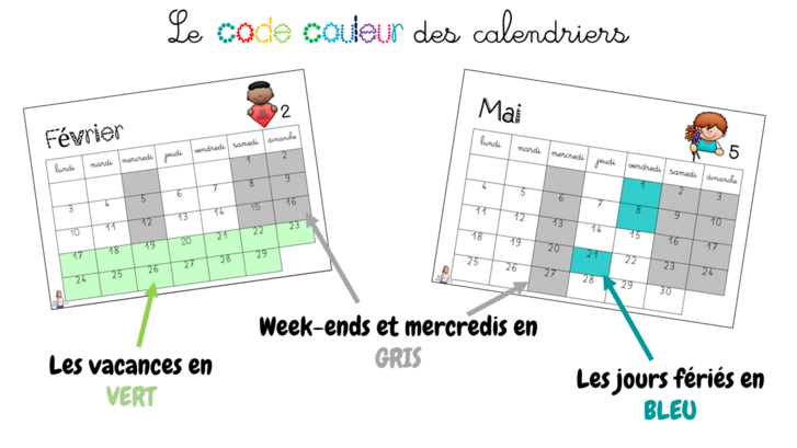 Calendriers de classe 2024-2025